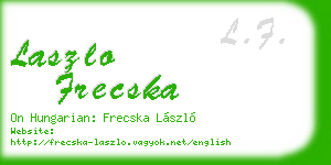 laszlo frecska business card